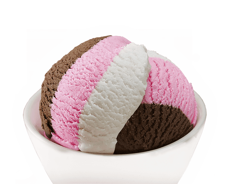 Es Krim Neapolitan Lembut Tiga Rasa
